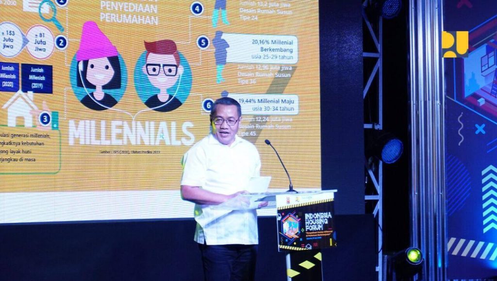 Direktur Jenderal Penyediaan Perumahan Kementerian PUPR Khalawi Abdul Hamid dalam kegiatan Indonesia Housing Forum