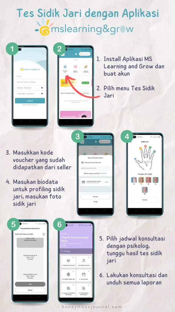 tes sidik jari aplikasi ms learning and grow