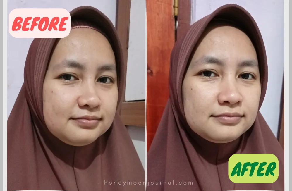 before after  turmeric exfoliator and mask adeena